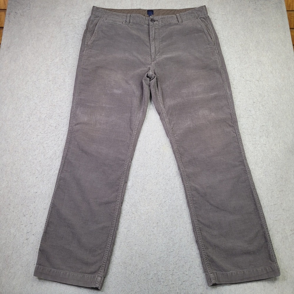 Vintage Gap Corduroy Pants Men's 38x32 Brown Flat Front Chinos y2k Preppy Cords